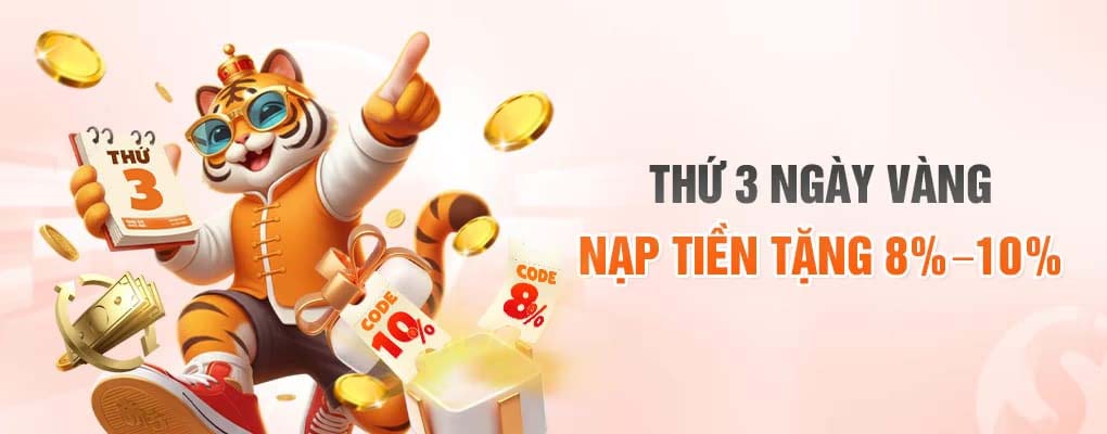 Nạp tiền tặng 8% - 10%